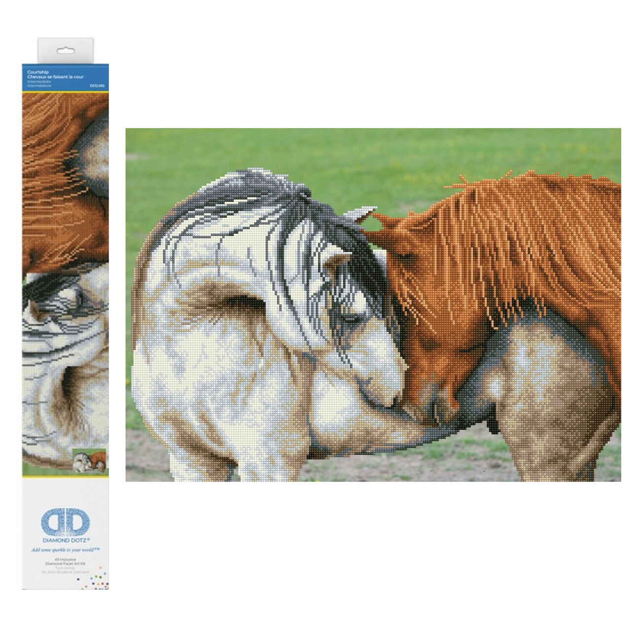 Diamond Dotz Courtship Horse Diamond Painting Kits for Adults - Diamond Art Kits a Relaxing Creative Craft Kit with Dotz Gems 17.7x24.4
